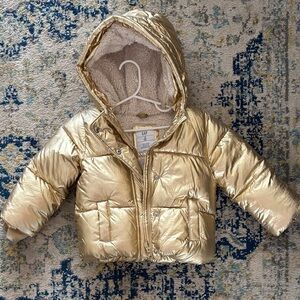 GAP kids 3years Gold Jacket with Cream Sherpa Inside